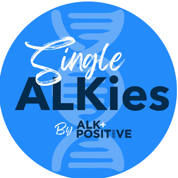 circle graphic for "Single ALKies" by ALK+ Positive.