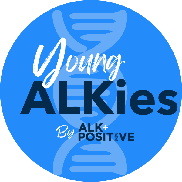 circle graphic for "Young ALKies" by ALK+ Positive.