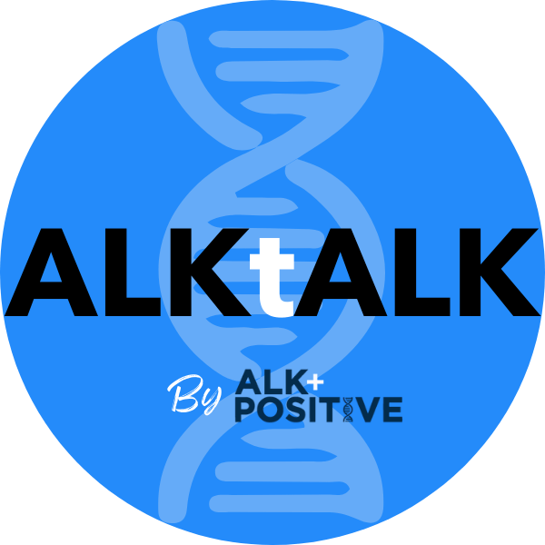 blue circle with ALKtALK by ALK+ Positive.