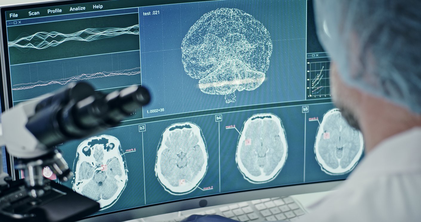 Modern laboratory interior. Neurological Research Laboratory