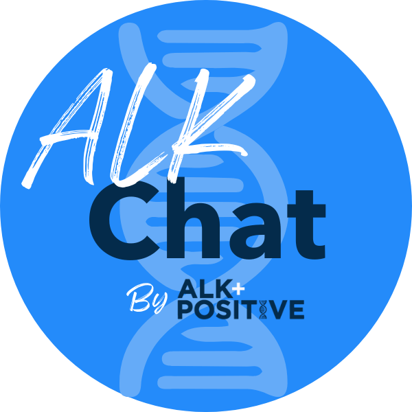 Circle graphic for "ALK Chat" by ALK+ Positive.