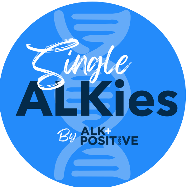circle graphic for "Single ALKies" by ALK+ Positive.