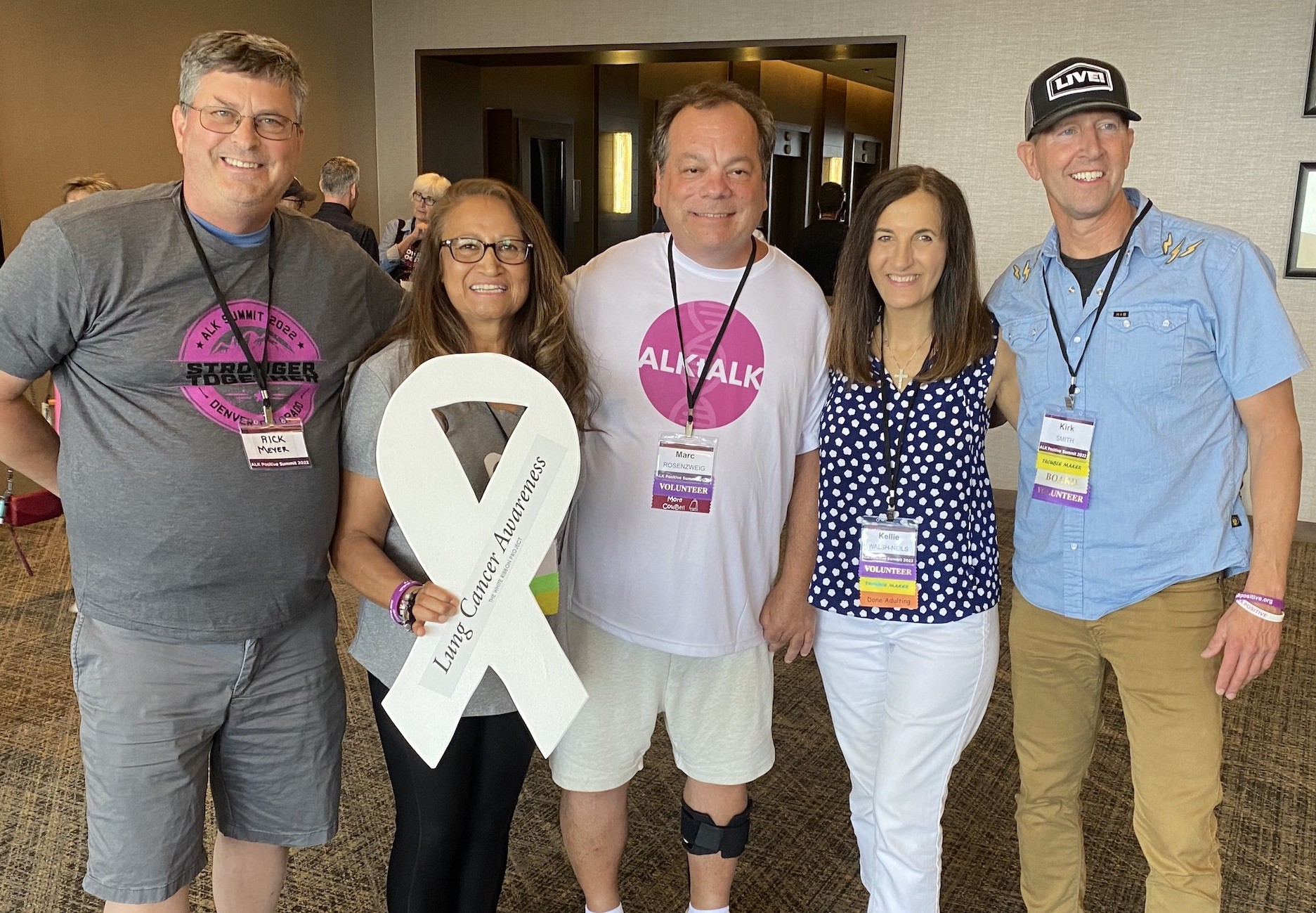 photo of Celeste Olinger standing with others for lung cancer advocacy